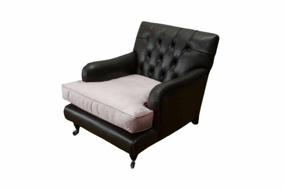 Armchair Design Sofa Relax Lounge Brown Upholstery Luxury Chesterfield New