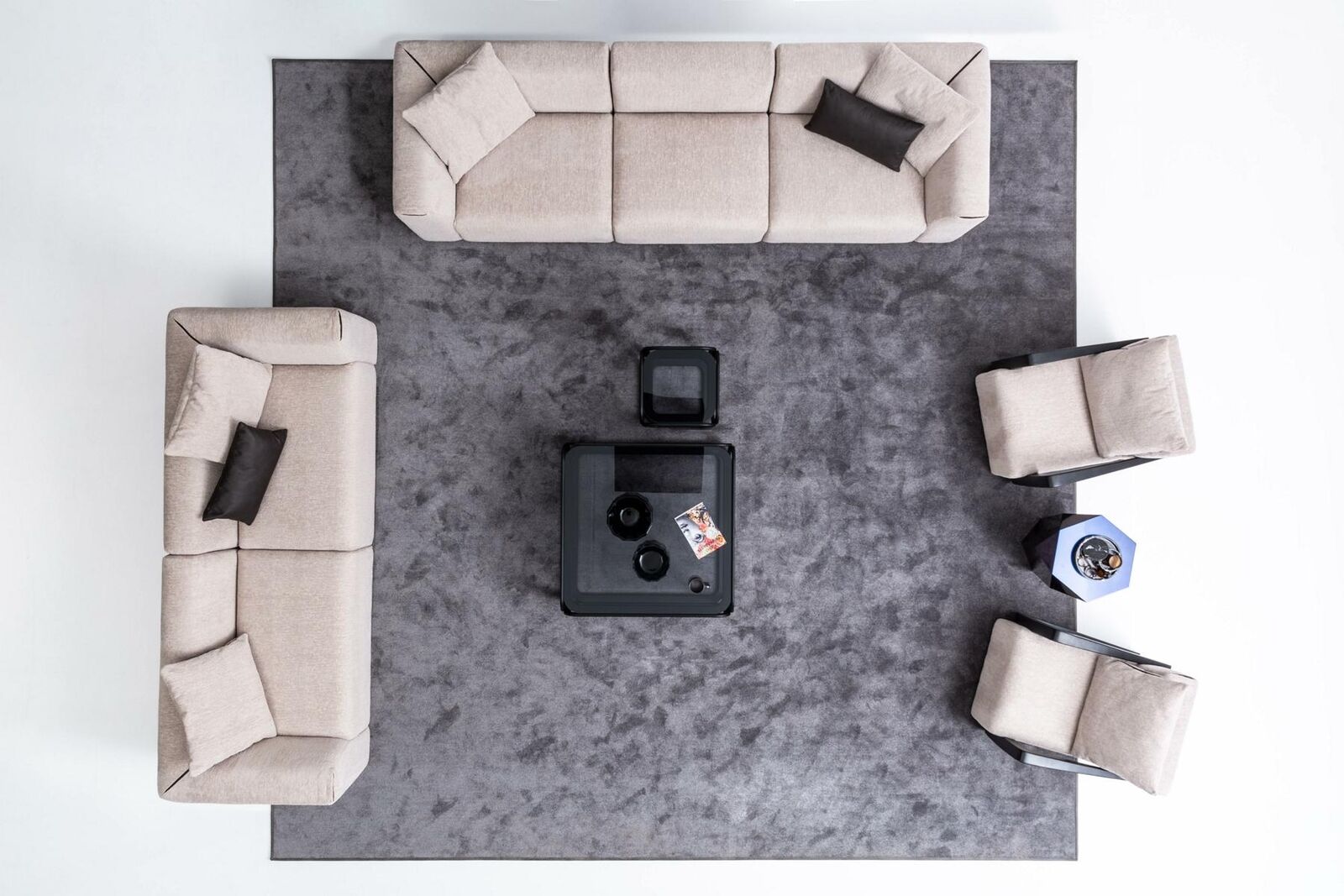Modern Sofa Set Five-Seater Three-Seater Corner Sofa Set Fabric Set