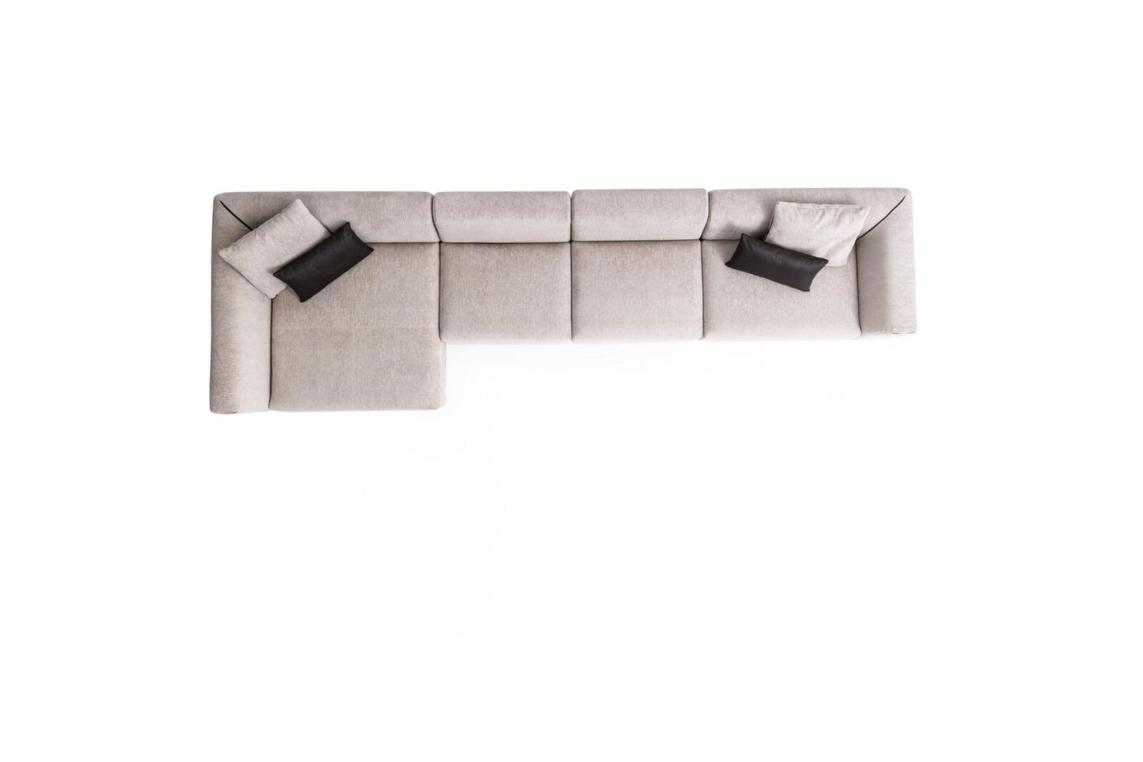 Beige L-Shaped Corner Sofa Living Room Couch Textile Desginer Modern