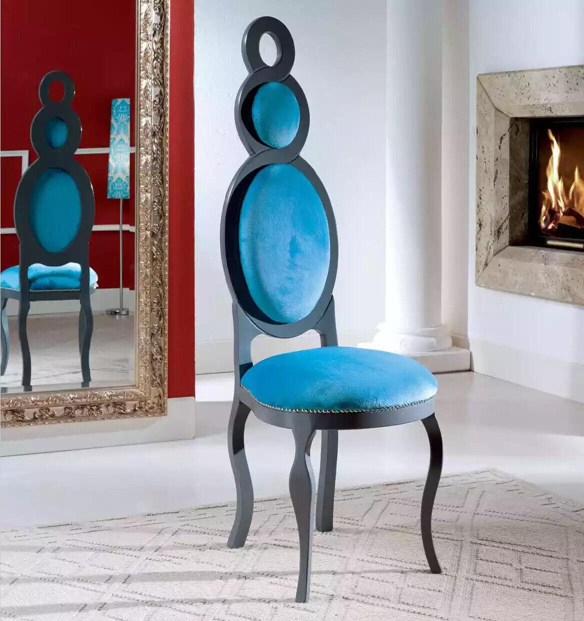Modern Dining Room Furniture Wood Chair Blue Chair Textile Furniture Recliner