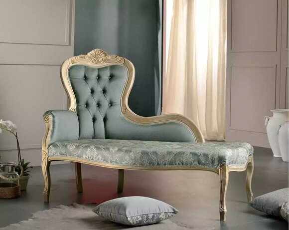 Luxury furniture chaise longue living room classic design textile upholstery