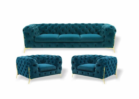 Chesterfield Designe sofa set 311 seat sofa couch fabric set upholstery set