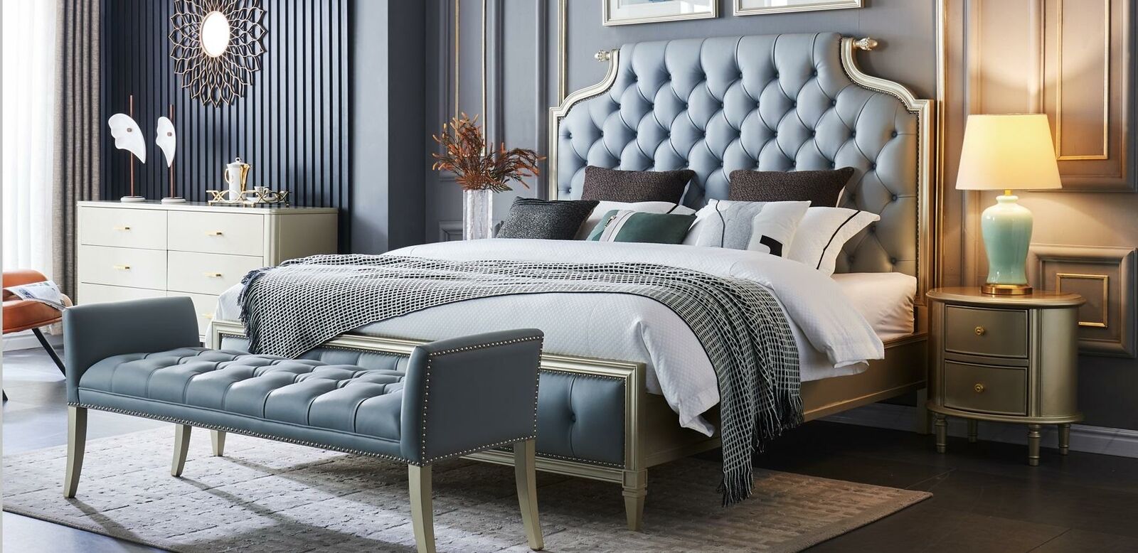 Bedroom Luxury Bed Design Bed Beds 180 x 200cm Dubai Double Hotel Wood