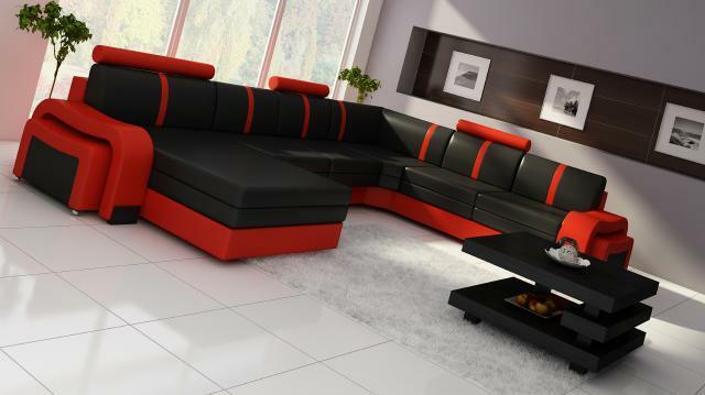 Corner sofa corner couch NEW living area sofa upholstered leather sofa with USB leather furniture