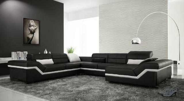 XXL leather sofa with USB, living area corner sofa design sofa set corner couch new