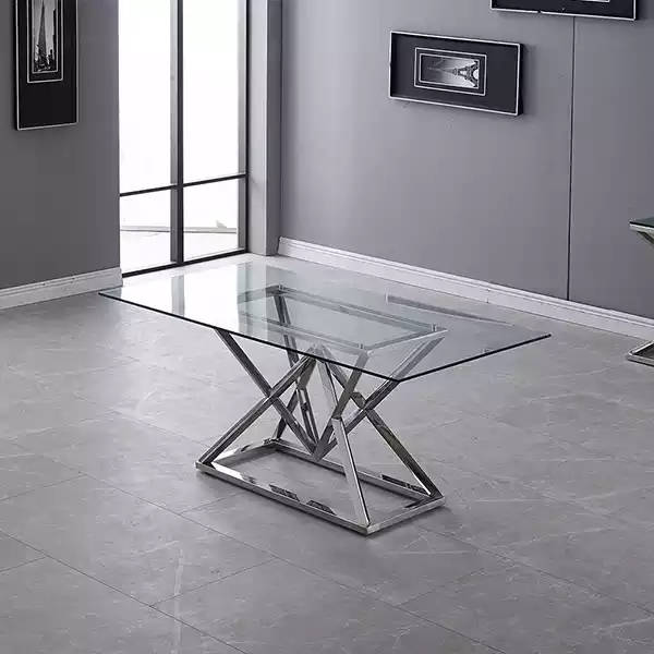 Glass table Column tables Silver tables Glass tables Luxury furniture 180x90