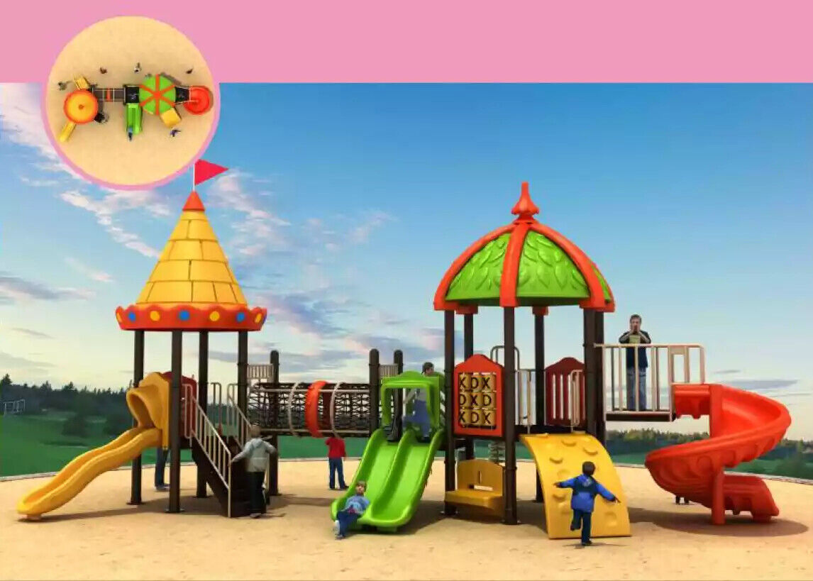 Playground Playhouse Toys Outdoor Colourful children\'s entertainment with slides