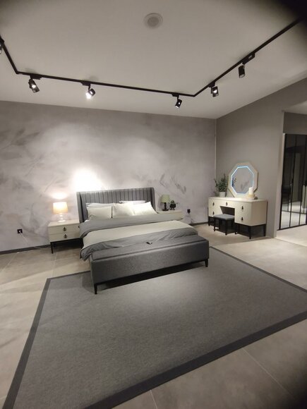 Luxurious bed with bench Exclusive design and high-quality workmanship