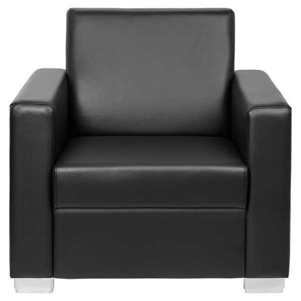 Black leather armchair designer upholstered single seater living room relax seater
