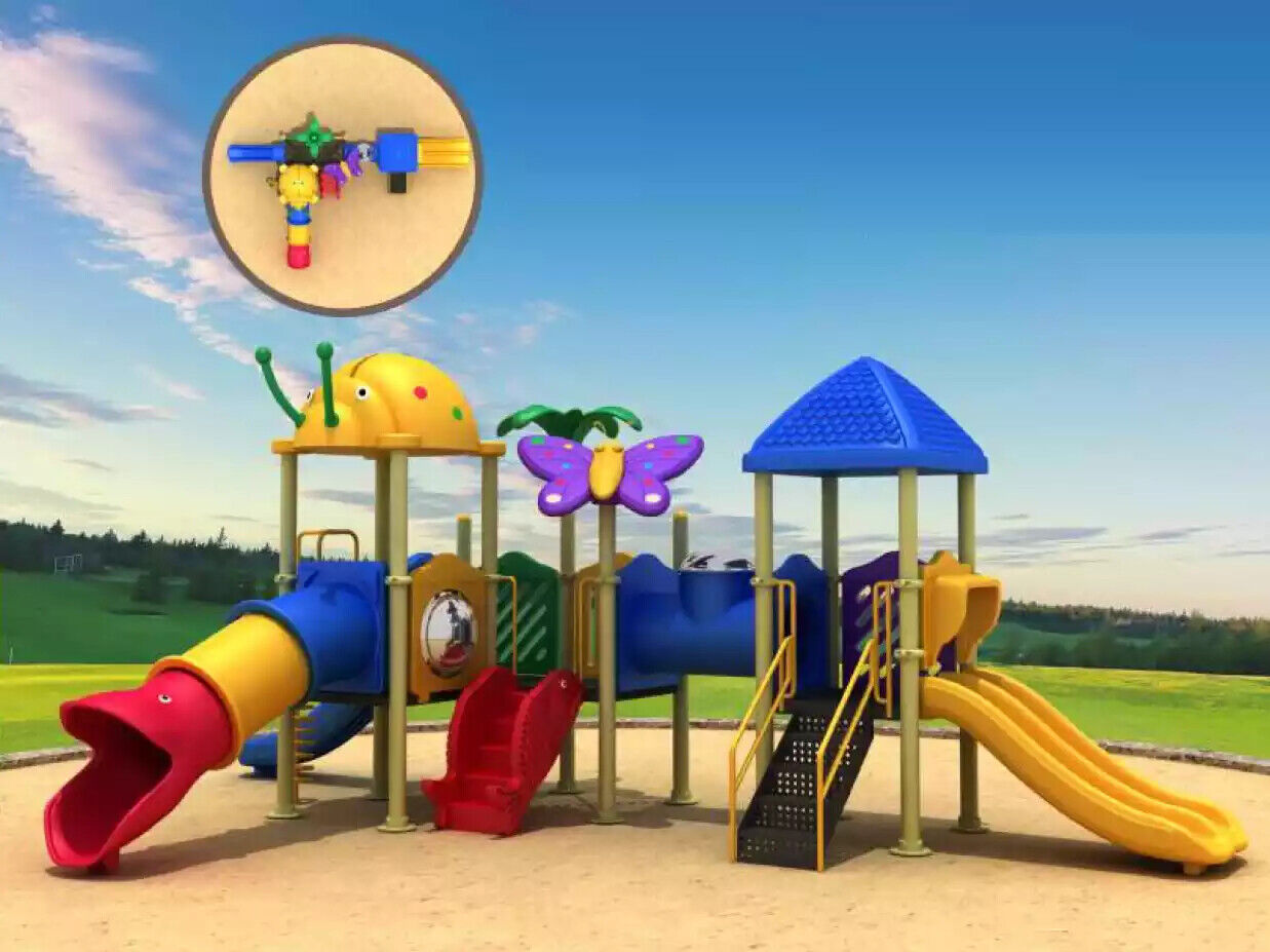 Play tower with slides Colourful plastic outdoor tower playground