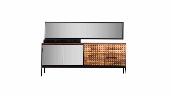 Sideboard with mirror dresser cupboard wood brown dining room