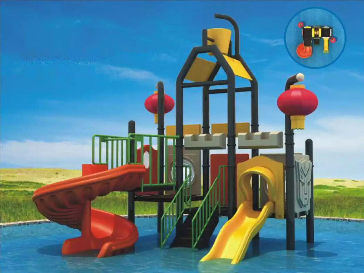 Slides in the children\'s pool Play tower with slides Activities in the water
