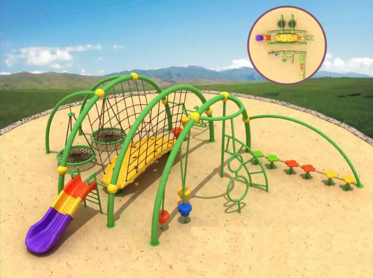 Playground for children Play tower with slide Outdoor playgrounds