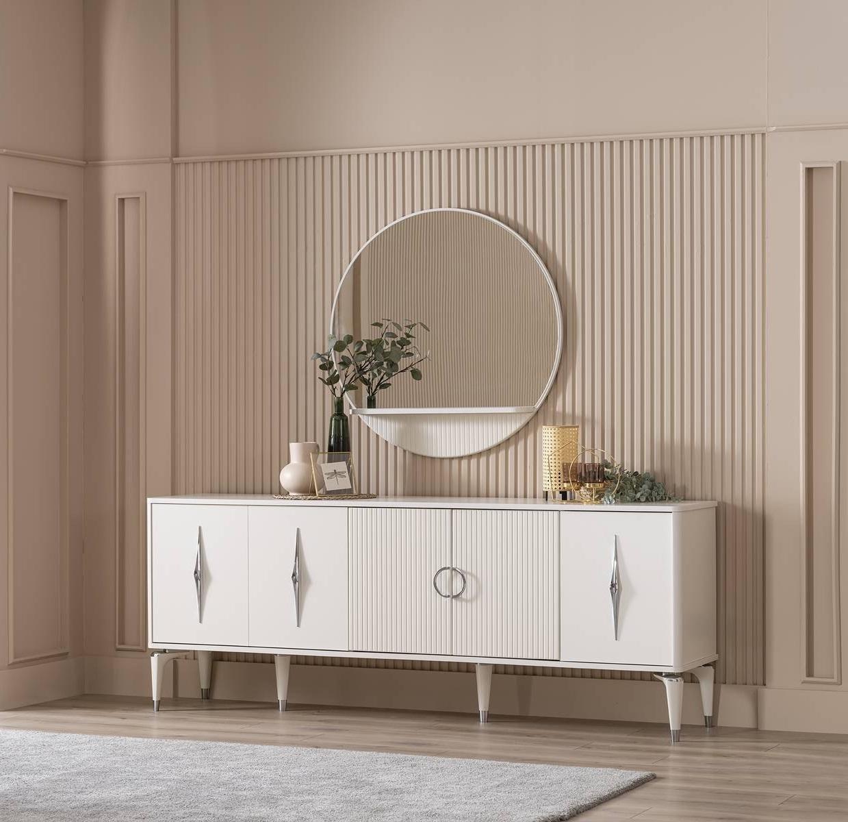Sideboard sideboard with mirror group chest of drawers wood white dining room