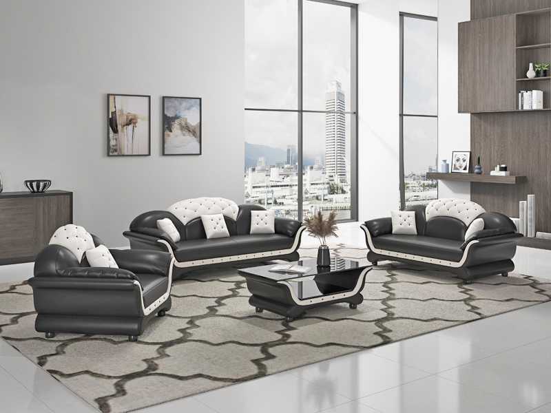 Sofa set sofa set leather sofa sofa complete 3-piece sofas black
