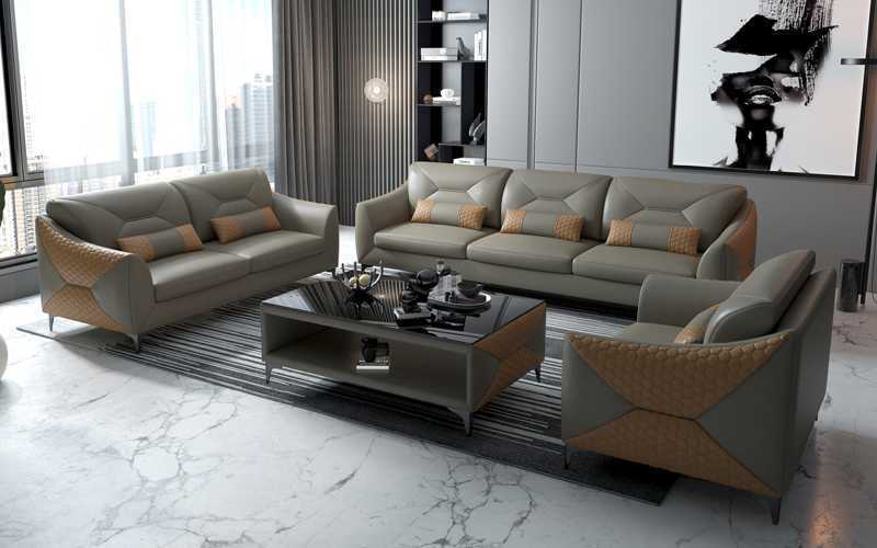 Sofa set couch set 321 seater leather sofa couch gray