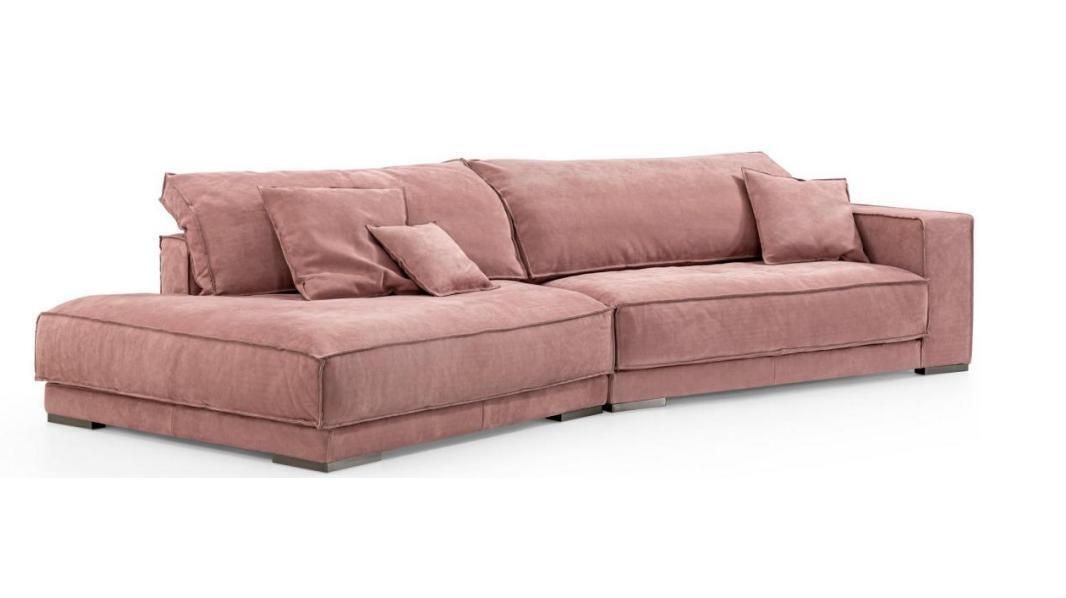 Pink Big Sofa Couch XXL Fabric Couch Living Room Couch 3-Seater Furniture