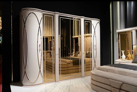 Wardrobe white bedroom material wood closet wood closet