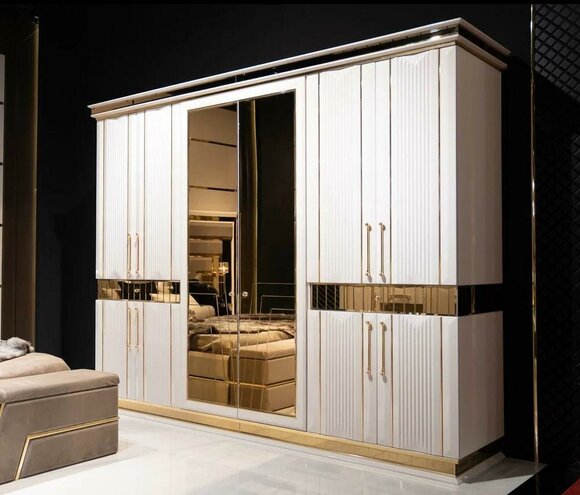 Wardrobe white bedroom material wood cupboard luxury modern
