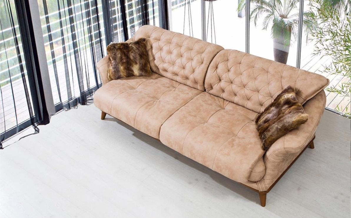 Brown couch sofa living room couch upholstery furniture three-seater 221cm