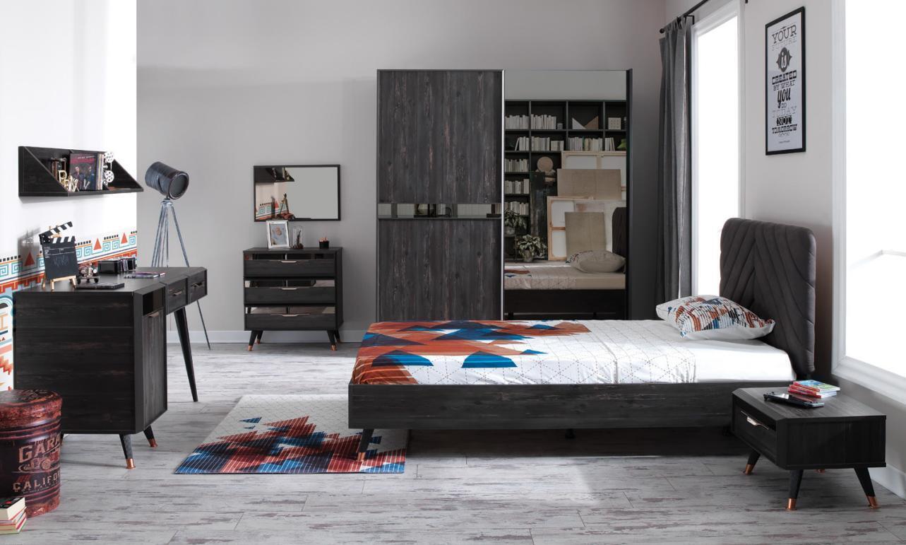 Luxurious Modern Bedroom Set Stylish Wardrobe Bed Set 7 pcs New