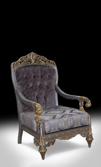 Chesterfield Purple Armchair 1 Seater Design Luxury Living Room Upholstery New