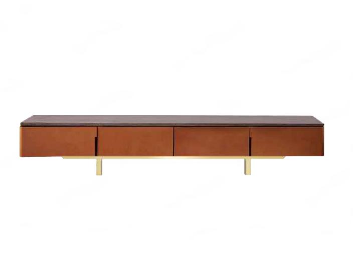 tv stand orange material wood style modern living room 200cm cabinets