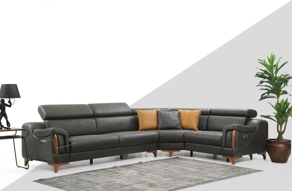 Corner sofa L-shaped sofa couch design upholstery modern textile furniture living room