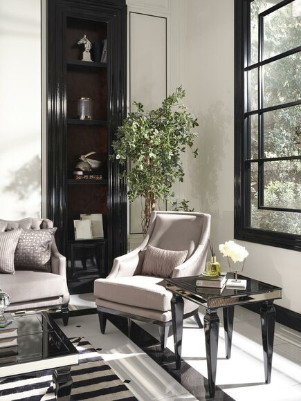 Set of armchairs side table living room wing chairs gray modern 2 pieces