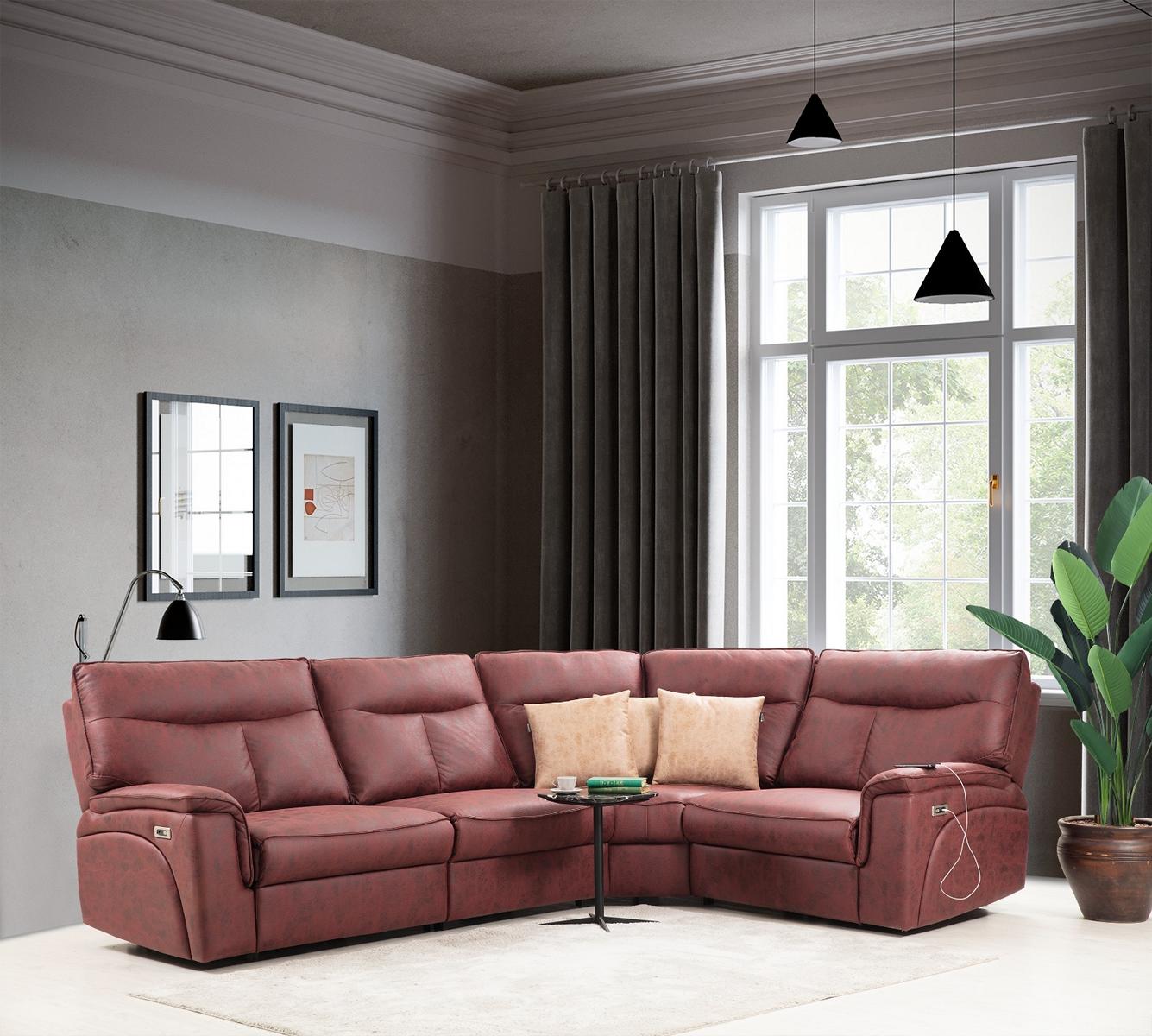 Luxury corner sofa red sofa couch L-shape modern upholstered furniture designer living room