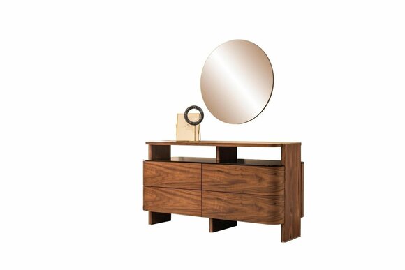 Dressing table Dressing table Cosmetic table Brown Console Mirror set