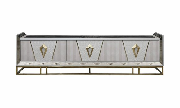 Sideboard RTV Lowboard TV Stand Wood Gray Living Room Table Modern