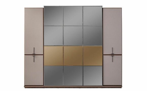 Wardrobe wardrobe design wooden cabinet with gray mirror