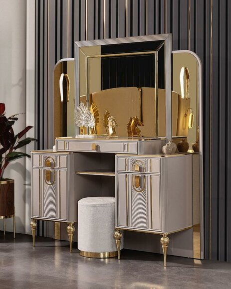 Set of dressing table dressing table make-up console console table beige