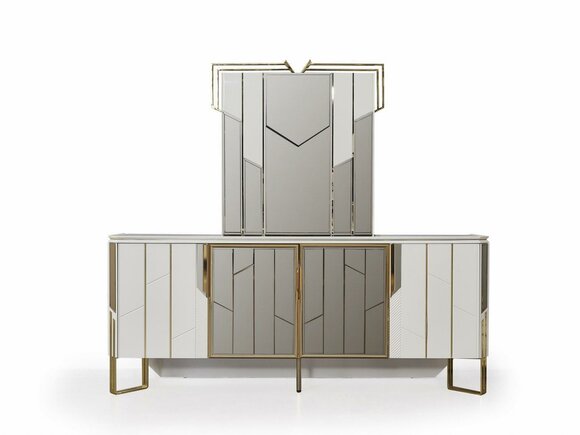 Luxury sideboard with mirror sideboard chest of drawers cabinet wood white design