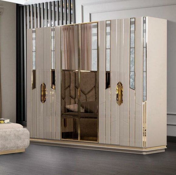 Wardrobe Wooden Cabinet Modern Wardrobe Cabinet Beige
