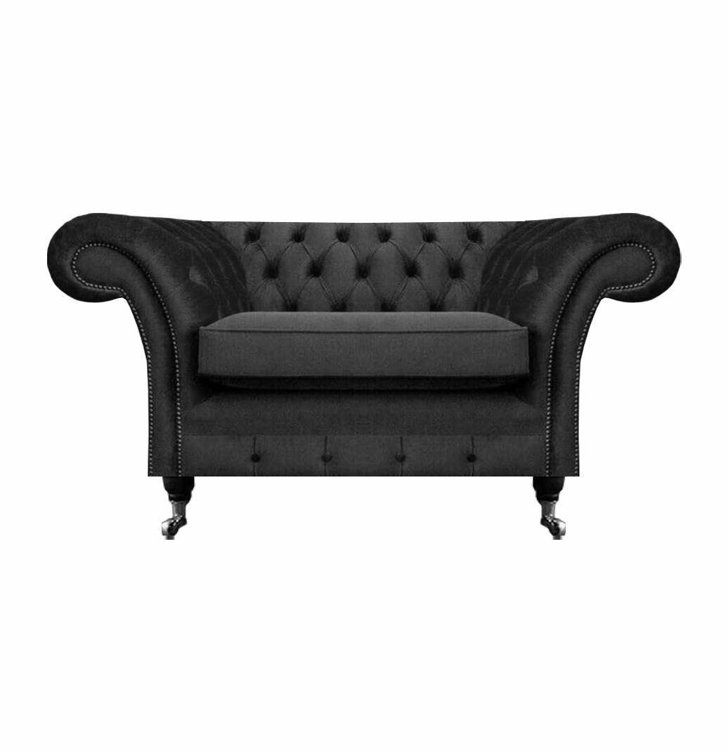New luxury upholstered seat living room armchair Chesterfield black furnishings