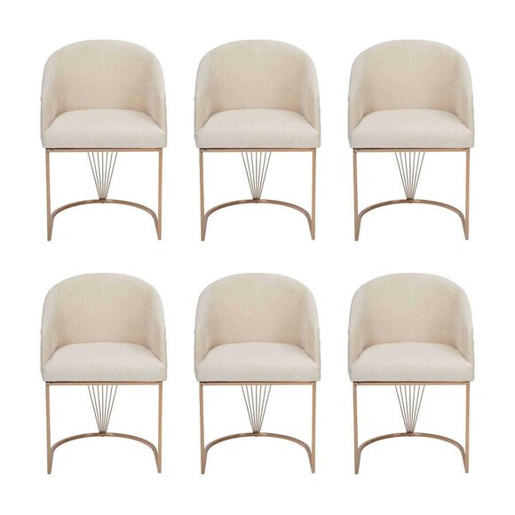Group set of chairs 6x chair set textile upholstery seat stainless steel dining room new