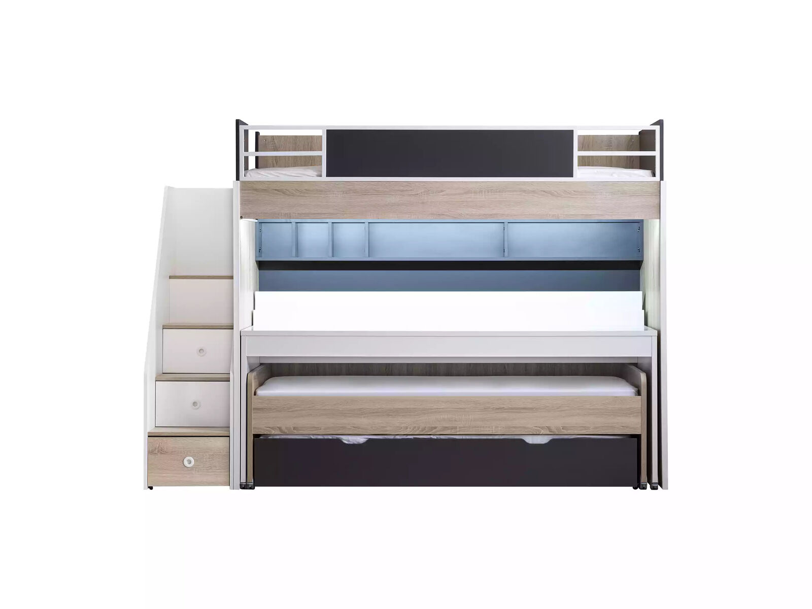 Luxury bunk bed bed 3 sleeping places multifunctional bed wood bunk bed wood