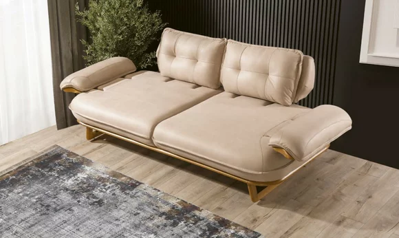 Modern beige couch designer three-seater living room 3-seater elegant sofa