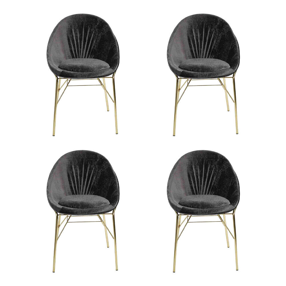 Luxury Design Black 4x Chairs Without Armrests Dining Room Modern Furniture