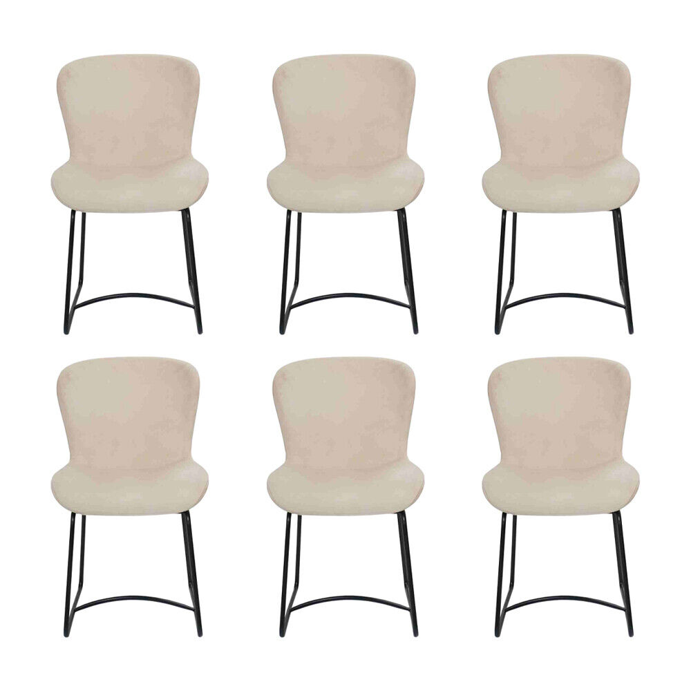 Dining Chair White 6x Chairs Dining Room Modern Chairs Metal Design