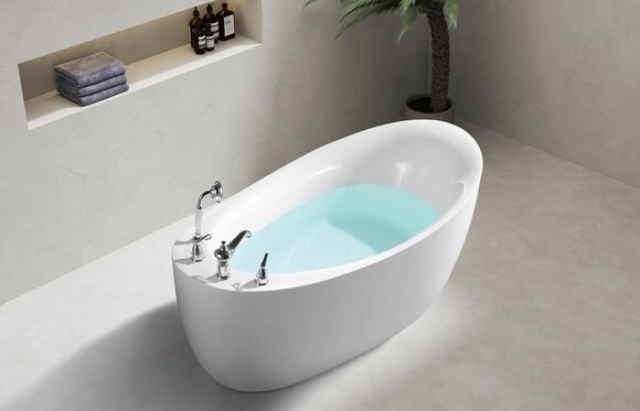 Bathtub Oval bathtub Freestanding bathtubs 160x80 Taps Complete