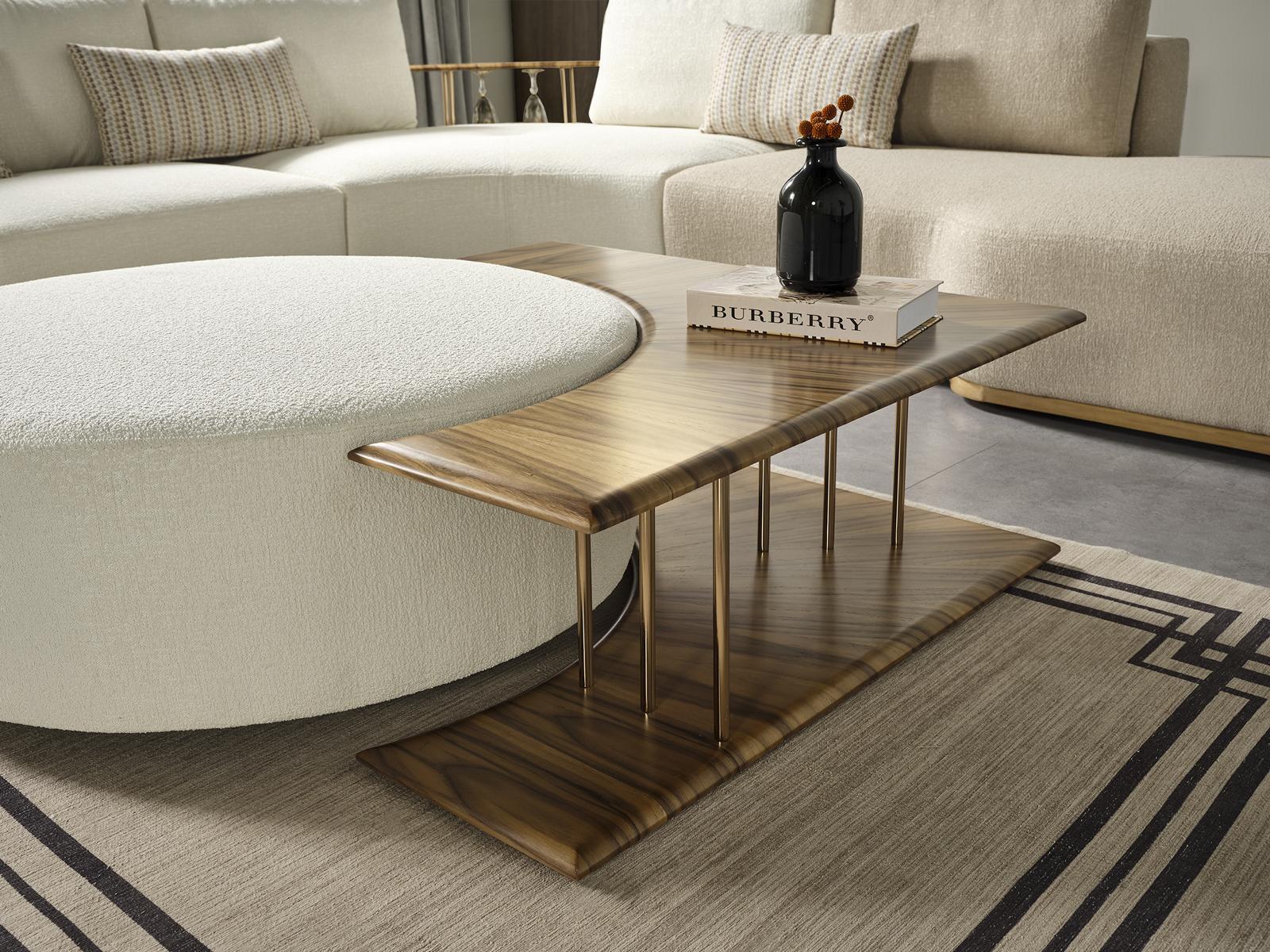 Coffee table furniture luxury wood modern new living room design new brown