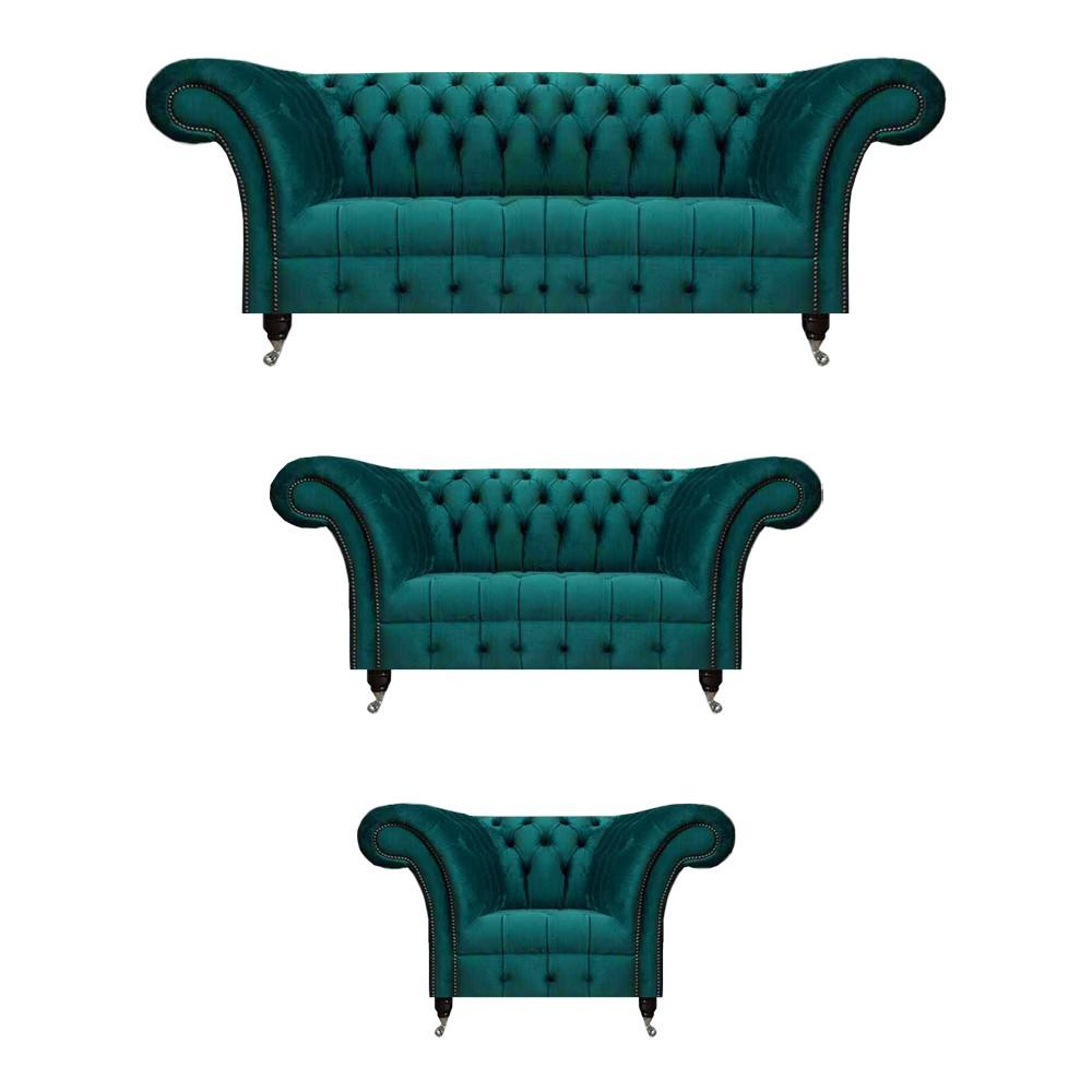 Sofa set couch upholstery Chesterfield design sofa set 3-piece modern complete