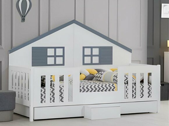 Bedroom Wooden Bed Multicoloured Single Bed Designer Children\'s Room Furniture New