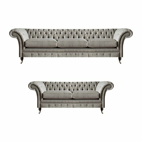 Chesterfield living room textile set designer three-seater 2-seater 2-piece
