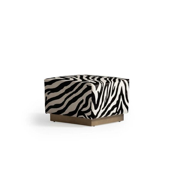 Stool Stool zebra pattern seat cube fabric upholstery living room seat On Stock