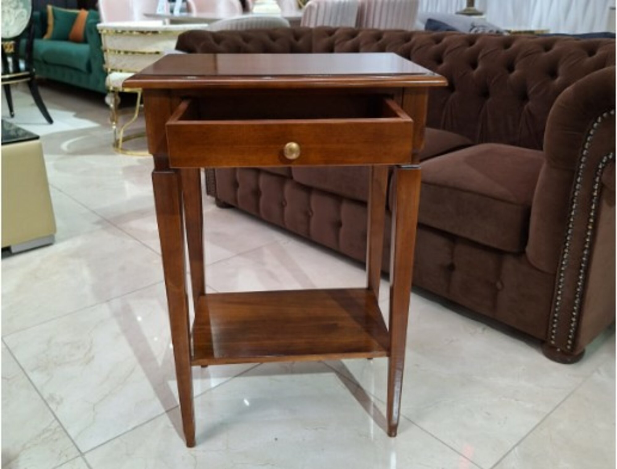 Side table drawer baroque brown coffee tables Classic coffee table On Stock