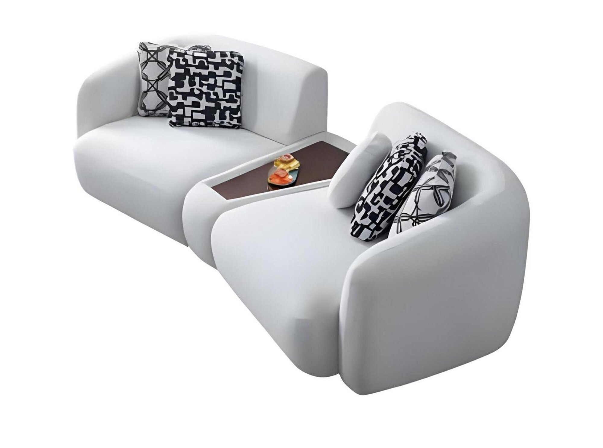 Sofa 3-seater upholstered sofa textile seat white design couch modern fabric sofas.